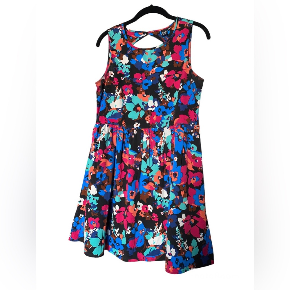 Floral dress Twik Chiffon Summer Dress Peek A Boo back Short Bright Colors Cute